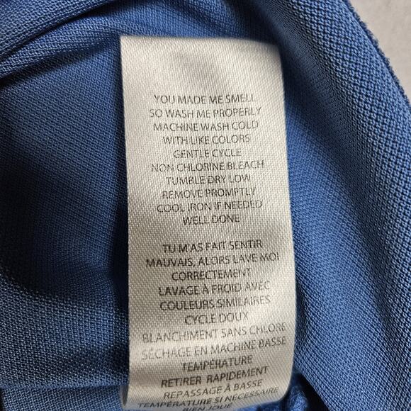 Travis Mathew Cabana Golf Polo Mens M Chest Stripe Logo Blue Casual Performance - Picture 11 of 14